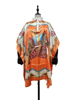 Fermecător Imprimate 2021 Nou de Înaltă Guler din Satin de Mătase Thailanda Bluza de Vara Gratuit Dimensiune Cauzală Boem Batwing maneca Caftan de Îmbrăcăminte