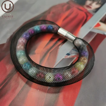 UKEBAY Nou Designer de Lux Pearl Bratari Pentru Femei Multicolor Plasă de Bijuterii Brățări Boho Bratara Alb Negru Mesh Brățară