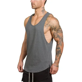 Brand sport îmbrăcăminte de antrenament singlet canotte culturism stringer rezervor de top pentru bărbați fitness tricou musculare Brand vestă fără mâneci