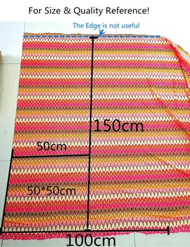 Zig Zag Tricoturi, Țesături Dantelă 1 Metru Pentru Rochie de Culoare Val Dungi Croșetat Țesături cu Ochiuri de Moda Diy Pânză de Arțar Frunze Lat 150CM