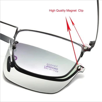 Aliaj de titan Oameni de Afaceri Miopie Ochelari Rame, Integrat Clipuri Magnetice Polarizat ochelari de Soare, Ochelari prescrisi de Metal