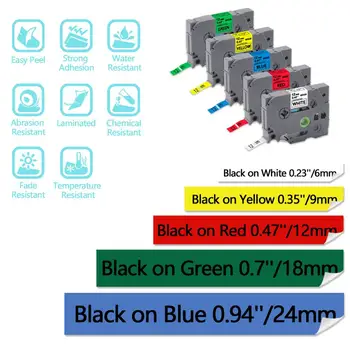 UniPlus 5PCS TZe-221 tz221 Label Maker pentru Brother Imprimantă de Etichete de 9mm, Negru pe Alb tz221 PT D220 2730 Imprimanta Panglica Casete
