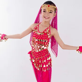 Ruoru Copii Bollywood, Dans Din Buric, Costume Set Dans Oriental Copii Rochii India Belly Dance Haine Bellydance Fete Dansatoare
