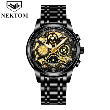 Oamenii Wathes Negru De Lux, De Afaceri, Sport Cuarț Ceas De Mână Din Oțel Inoxidabil Ceas Cu Diamante Ceasuri Relojes Hombre Para