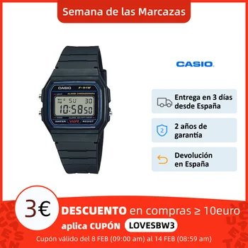 Casio colectie F91W-1YER Reloj deporte para Hombre y mujer de Digital con Correa ro Resina negru