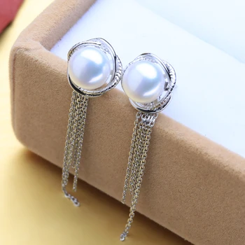 FENASY naturale Pearl cercei Argint 925 lungi tassel picătură cercel pentru femei bijuterii de mireasă două moduri de a purta