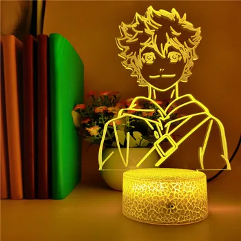 Haikyuu 3D Lumina de Noapte LED Kozume Lampa Tanaka Bokuto Hinata Figura Anime Lampara Creativ de Iluminare Lampara De Noche Dormitorio