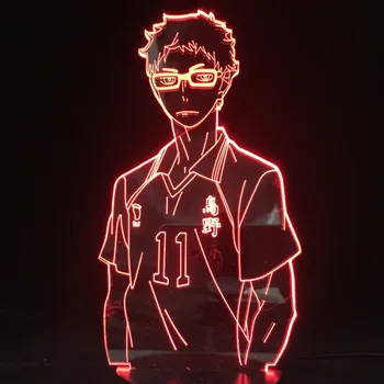 Haikyuu 3D Lumina de Noapte LED Kozume Lampa Tanaka Bokuto Hinata Figura Anime Lampara Creativ de Iluminare Lampara De Noche Dormitorio