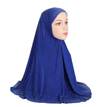 Ramadan Amira Hijab Eșarfă Instant Văl Gata Să Poarte Capul Folie De Rugăciune Pălărie Simplu Paiete Strasuri Șal Niqab Acoperire Completă