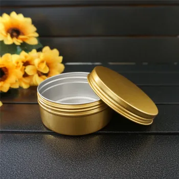 150g 150ml de Aur Gol Rotund Reîncărcabile Cutie de Aluminiu de Metal Cutii Crema Cosmetice Containere DIY 82*38mm Borcan de Ceai Oală de Aluminiu
