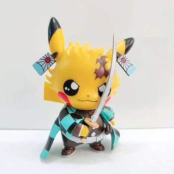 Japonia Anime Pokemon Figura Monstru de Buzunar Pikachu Cosplay GK Demon Slayer Kimetsu Nu Yaiba Kamado Tanjirou Nezuko Jucărie pentru Copii