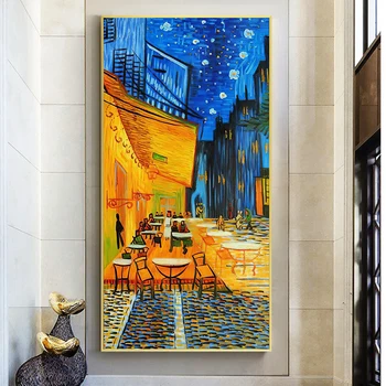 Cafe-Terasa Pe timp de Noapte Van Gogh Pictura Celebra Panza Pictura Postere si Printuri de Arta de Perete Imagini pentru Decor Acasă Neînrămate