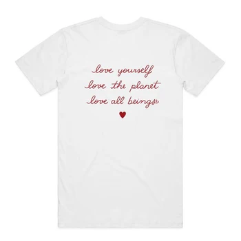 Dragoste-Te Iubesc Planeta Iubirii Toate Ființele Vegan Grafic T Shirt Salva Albinele Alb Topuri De Ziua Recunostintei Grafic Teuri Dropship