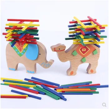 Copii Jucarii din Lemn Elefant de Echilibrare Blocuri animale de echilibrare joc de blocuri de lemn montessori echilibru jucarii pentru copii