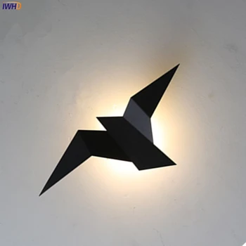Creative Moderne Nordic Lampă de Perete Negru/Alb/Aur Pasăre de Fier Prindere Dormitoare Camera de zi LED Lumini de Decor Pentru Perete Bar