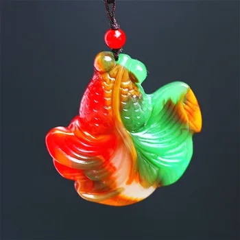 Naturale de Culoare Jad Pandantiv Pestisor Chineză Colier de Mână-Sculptate Farmec Bijuterii Accesorii de Moda Amuleta pentru Barbati Femei Cadouri