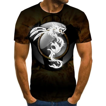 În 2020, cele mai Noi Wolf 3D de Imprimare Animale Interesante Haioase Tricou Barbati Maneca Scurta, Topuri de Vara Tricou Tricou Barbat de Moda T-shirt de sex Masculin 6XL