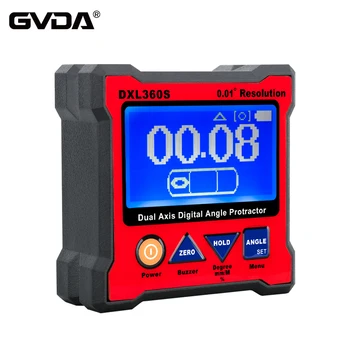 GVDA Dual axis Digital Unghi Raportor Inclinometer Afișaj LED Dual-axis Indicator de Nivel Unghiul Conducător Altitudine Metru Bază Magnetică