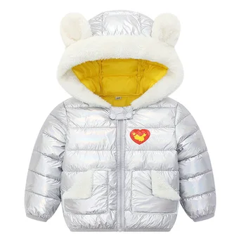 2020 toamna și iarna noi îngroșat copii jos bumbac căptușit haine copii baieti si fete cu fața strălucitoare jacheta cu Gluga