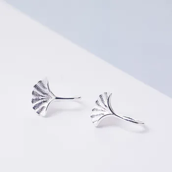 Flyleaf Argint 925 Frunze Ginkgo Clip Cercei Pentru Femei Pentru Femei Pentru Toamna Lady Moda Bijuterii