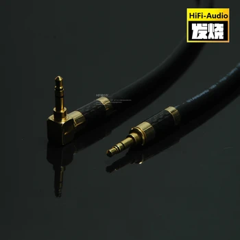 HIFI DIY 3.5 mm la 3.5 mm pentru Căști Fir de Conectare AUX Cablu Audio de sex Masculin de sex Masculin 3.5 mm Mașină de Înregistrare Cablu Cu Fibra de Carbon Shell