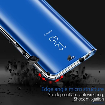De lux Placare Smart Mirror Înapoi Caz Acoperire pentru Samsung Galaxy A7 2017 A720 Flip din Piele Coajă de Telefon Mobil SamsungA7 A72017 Sac