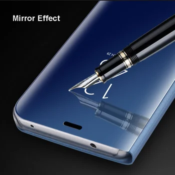 De lux Placare Smart Mirror Înapoi Caz Acoperire pentru Samsung Galaxy A7 2017 A720 Flip din Piele Coajă de Telefon Mobil SamsungA7 A72017 Sac
