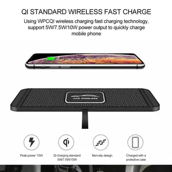 10W Încărcător Wireless Non-alunecare Mat Silicon Auto Rapid de Încărcare Qi Docking Station Pad Pentru IPhone Samsung Mobile Accesorii Telefoane
