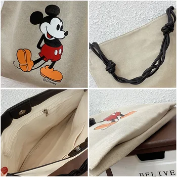 Disney ' s new imprimate Mickey mouse umăr panza de sac mare capacitate sac de tote geantă de mână sac de cap de Mickey de plus geanta fata saci