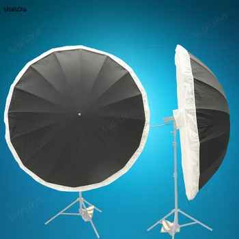 180cm negru si argintiu reflectorizant umbrela adăugat cu Mare Difuzor Capac cutie de lumină Studio de Iluminat NO00DG T07 X