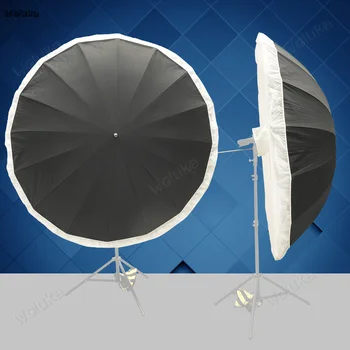 180cm negru si argintiu reflectorizant umbrela adăugat cu Mare Difuzor Capac cutie de lumină Studio de Iluminat NO00DG T07 X