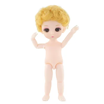 16 cm 13 Comune Mobile Bjd Mini Papusa Poate Răsuci Nud Papusa Galben Gri Maro Puteți Dress Up de Păr Nud Corpului Fată de Moda Jucarii Cadou