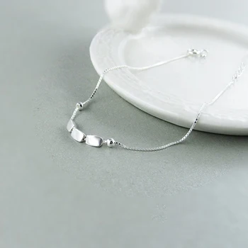 XIYANIKE Argint 925 Geometrice Simple pătrat Lung Farmecul Brățară de Partid Bijuterii Reglabil Personaliza Cadouri pentru Femei