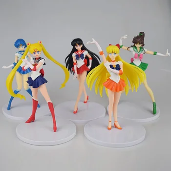 5 Stiluri De Desene Animate, Figurine Anime Sailor Moon Cifrele De Acțiune Lună Putere Pvc Model Anime Colecție Copil Cadou Decor Acasă