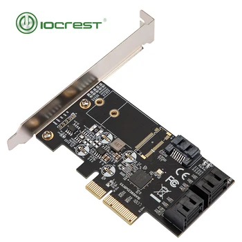 IOCREST SATA III 6g 5 porturi controler card PCIe 3.0 x4 card de expansiune cu Low Profile Bracket