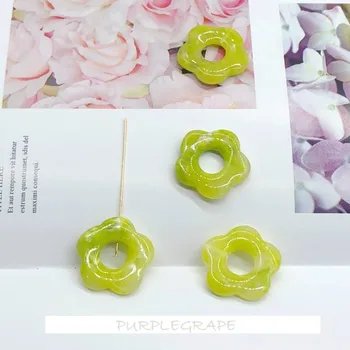 6pcs DIY Cercei Handmade Material Apertured Flori de Rășină Pandantiv Translucid Cercei Pandantiv Bijuterii Accesorii