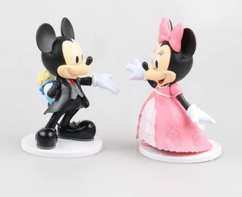2 buc/set Minnie Mickey Mouse Căsătorească cu Acțiune China Roșie Păpuși Jucărie pentru Copii Cifrele Cadou de Nuntă Copii Cadou de 12,5 cm