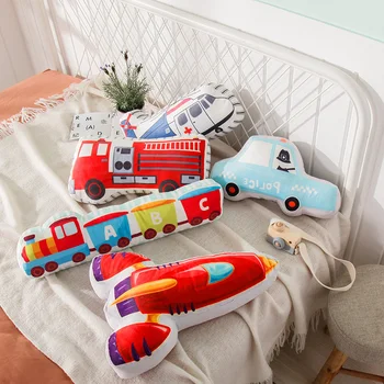 Candice guo jucărie de pluș umplute papusa de desene animate de trafic de transport auto Camion de rachete tren de Pompieri perna pat cadou