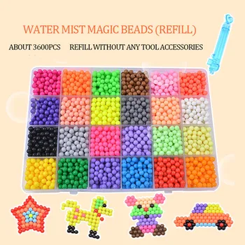 6000pcs 24 culori Refill margele puzzle Cristal DIY jet de apă margele jocuri cu bile 3D manual de magie pentru copii