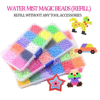 6000pcs 24 culori Refill margele puzzle Cristal DIY jet de apă margele jocuri cu bile 3D manual de magie pentru copii
