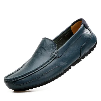 Piele Barbati casual pantofi de brand Britanic Stil casual Barbati pantofi mocasin pantofi respirabil, anti-alunecare, negru casual pantofi cu barca d42