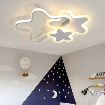 Luna Stele LED Lumina Plafon pentru Camera Fete Baieti Copii Decorare Dormitor Lămpi Alb Roz Pepinieră Copii, Cameră de Iluminat de Tavan