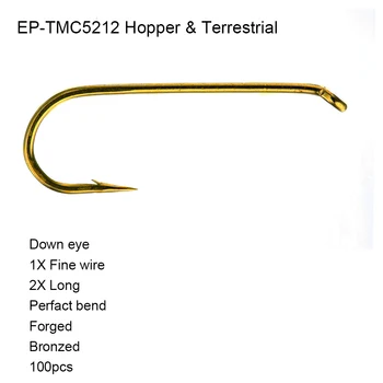 100buc Eupheng EP-TMC5212 Uscat Adult Stoneflies Și Larve de Muște mai Mare de Efemeroptere Duns Zbura de Pescuit, Cârlige de Calitate Culoare Bronz Cârlige