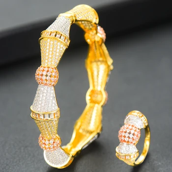 GODKI MARE Lux 3pcs CERCEI Brățară Inel Seturi Pentru Femei Nuntă Cubic Zircon Cristal de Logodna DUBAI Mireasa Seturi de Bijuterii 2019