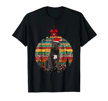 T-Shirt-Black Crăciun Vintage Cane Corso Mama Tata Dog T-Shirt-Cadou Barbati