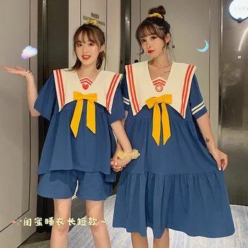 Vară cu mânecă Scurtă Pijamale Femei 2020 Nou Japonez Drăguț și Frumos Fată de Desene animate Pijama Subțire Stil Prietenele Serviciu Acasă