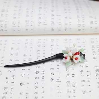 Noul Manual De Epocă Din Lemn De Păr Chinez Stick Ace Caciula Pentru Femei Flori, Agrafe De Păr Ornamente De Cap Accesorii Bijuterii