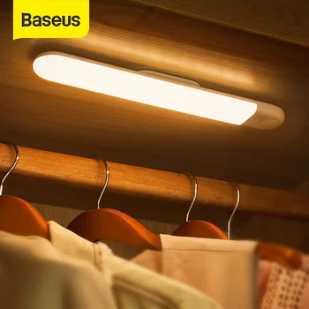 Baseus USB Reîncărcabilă Lumina de Noapte PIR CONDUS Mișcare Senzor de Lumină Sub Cabinetul Lumina Lampa LED Pentru Dulap de Bucatarie Dulap Dormitor