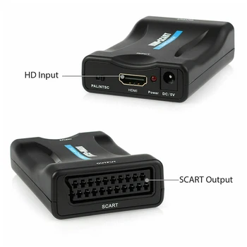 1080P SCART la HDMI Audio-Video de Lux Convertor de Semnal AV Adaptor Receptor HD cu UE/SUA Mufa de Alimentare pentru Smartphone TV HD DVD