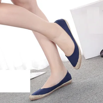 EAGSIT Panza Femei Apartamente subliniat toe Pantofi Slip pe superficială Confortabil Rezistenta la alunecare Casual Espadrile pantofi